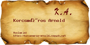 Korcsmáros Arnold névjegykártya